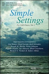 Simple Settings for SAB Choirs, Vol. 2 SAB Choral Score cover